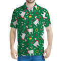 Christmas Llama Pattern Print Men's Polo Shirt