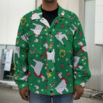 Christmas Llama Pattern Print Men's Shirt Jacket