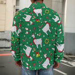 Christmas Llama Pattern Print Men's Shirt Jacket