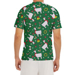 Christmas Llama Pattern Print Men's Short Sleeve Rash Guard