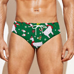 Christmas Llama Pattern Print Men's Swim Briefs