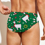 Christmas Llama Pattern Print Men's Swim Briefs