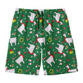 Christmas Llama Pattern Print Men's Swim Trunks