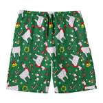 Christmas Llama Pattern Print Men's Swim Trunks