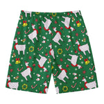 Christmas Llama Pattern Print Men's Swim Trunks