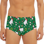 Christmas Llama Pattern Print Men's Triangle Swim Briefs