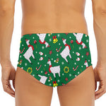 Christmas Llama Pattern Print Men's Triangle Swim Briefs