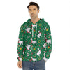 Christmas Llama Pattern Print Men's Velvet Pullover Hoodie