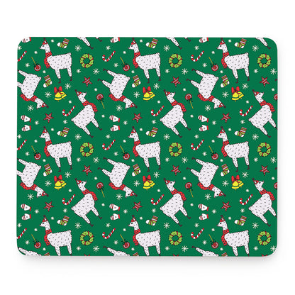 Christmas Llama Pattern Print Mouse Pad