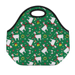 Christmas Llama Pattern Print Neoprene Lunch Bag
