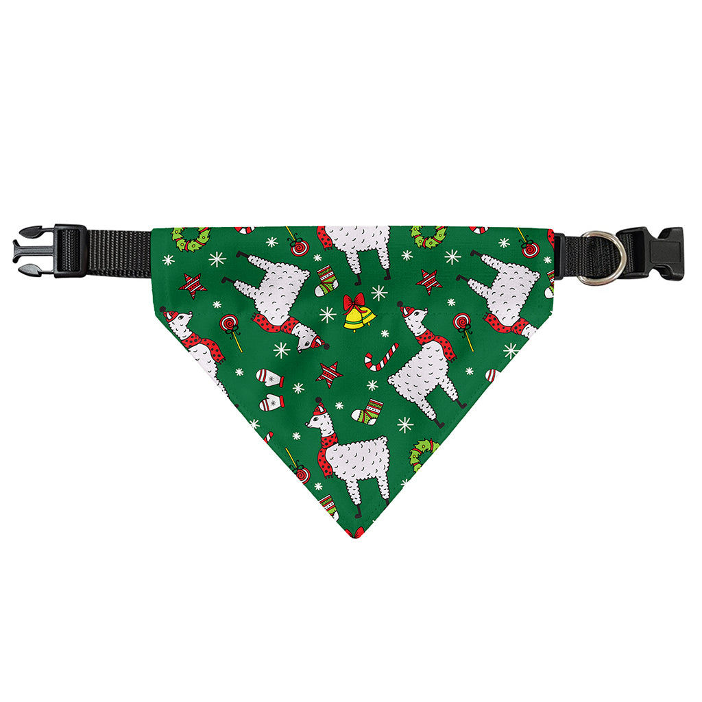 Christmas Llama Pattern Print Over The Collar Dog Bandana