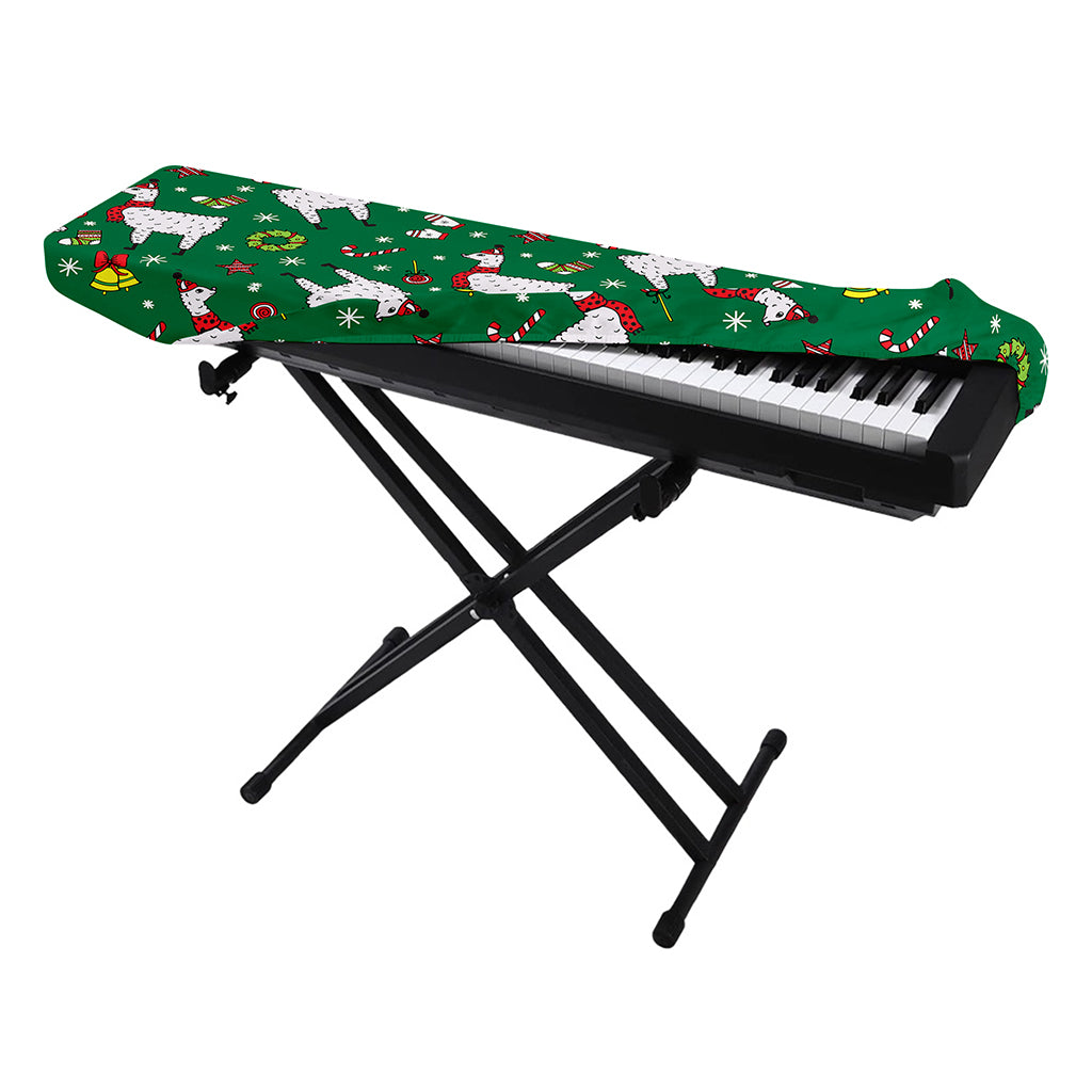 Christmas Llama Pattern Print Piano Keyboard Cover