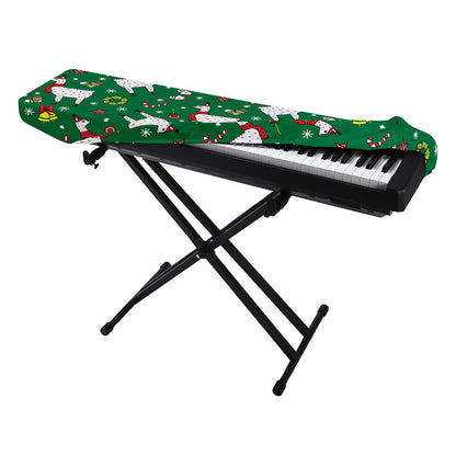 Christmas Llama Pattern Print Piano Keyboard Cover