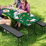 Christmas Llama Pattern Print Picnic Table Cover