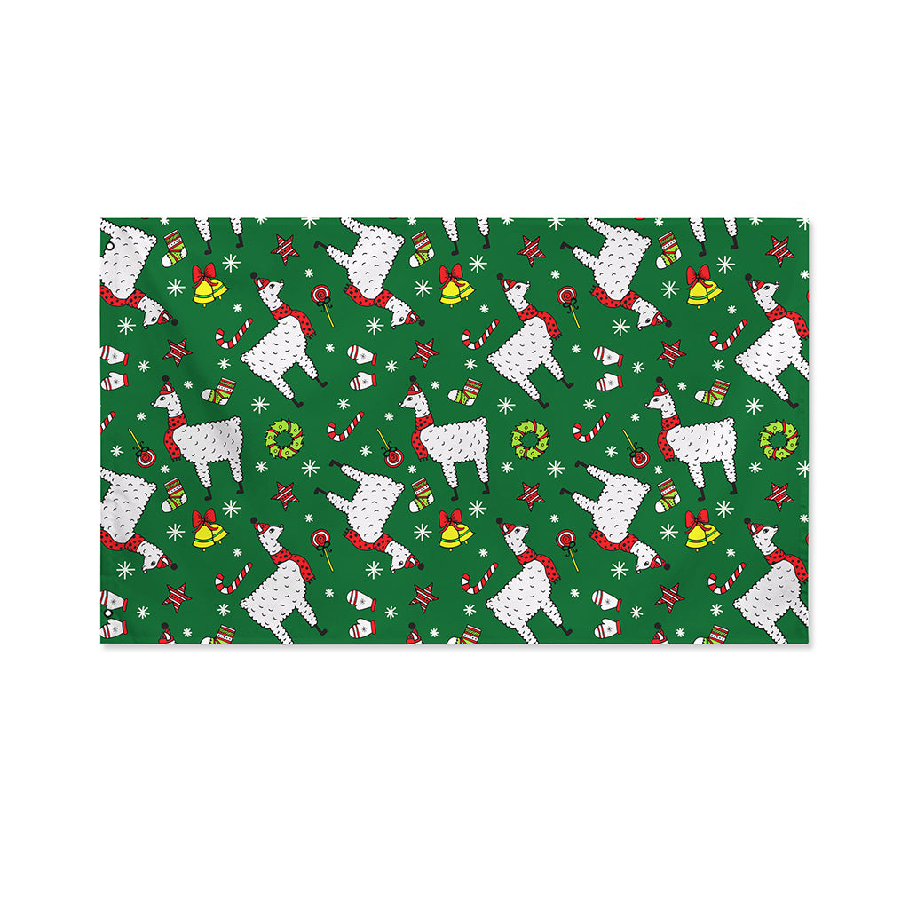 Christmas Llama Pattern Print Polyester Flag