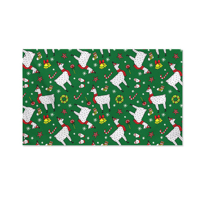 Christmas Llama Pattern Print Polyester Flag