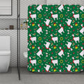 Christmas Llama Pattern Print Polyester Shower Curtain