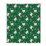 Christmas Llama Pattern Print Polyester Shower Curtain