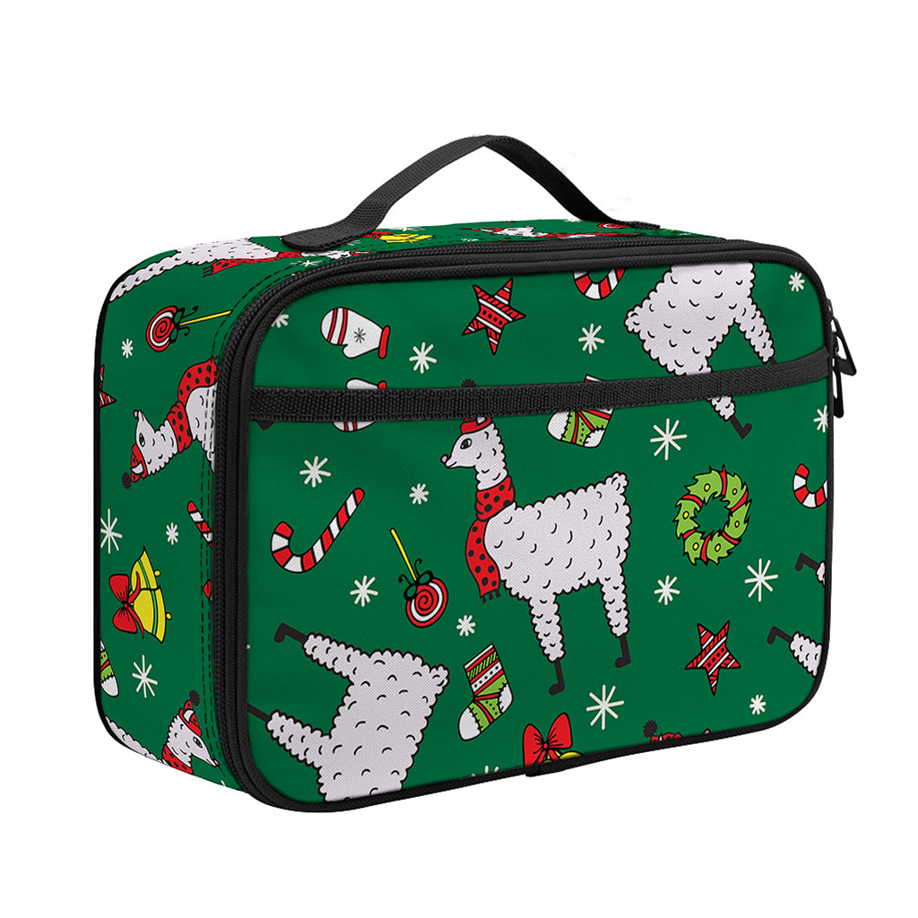Christmas Llama Pattern Print Portable Lunch Bag