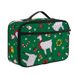 Christmas Llama Pattern Print Portable Lunch Bag