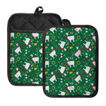 Christmas Llama Pattern Print Pot Holders With Pocket