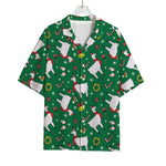 Christmas Llama Pattern Print Rayon Hawaiian Shirt