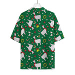 Christmas Llama Pattern Print Rayon Hawaiian Shirt