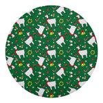Christmas Llama Pattern Print Round Blanket