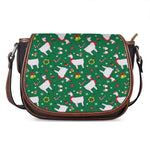 Christmas Llama Pattern Print Saddle Bag