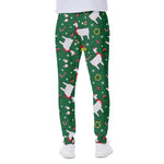 Christmas Llama Pattern Print Scuba Joggers