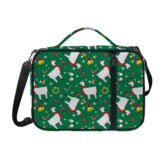 Christmas Llama Pattern Print Shoulder Strap Bible Bag