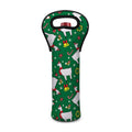 Christmas Llama Pattern Print Single Neoprene Wine Tote