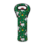 Christmas Llama Pattern Print Single Neoprene Wine Tote