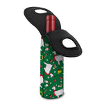 Christmas Llama Pattern Print Single Neoprene Wine Tote
