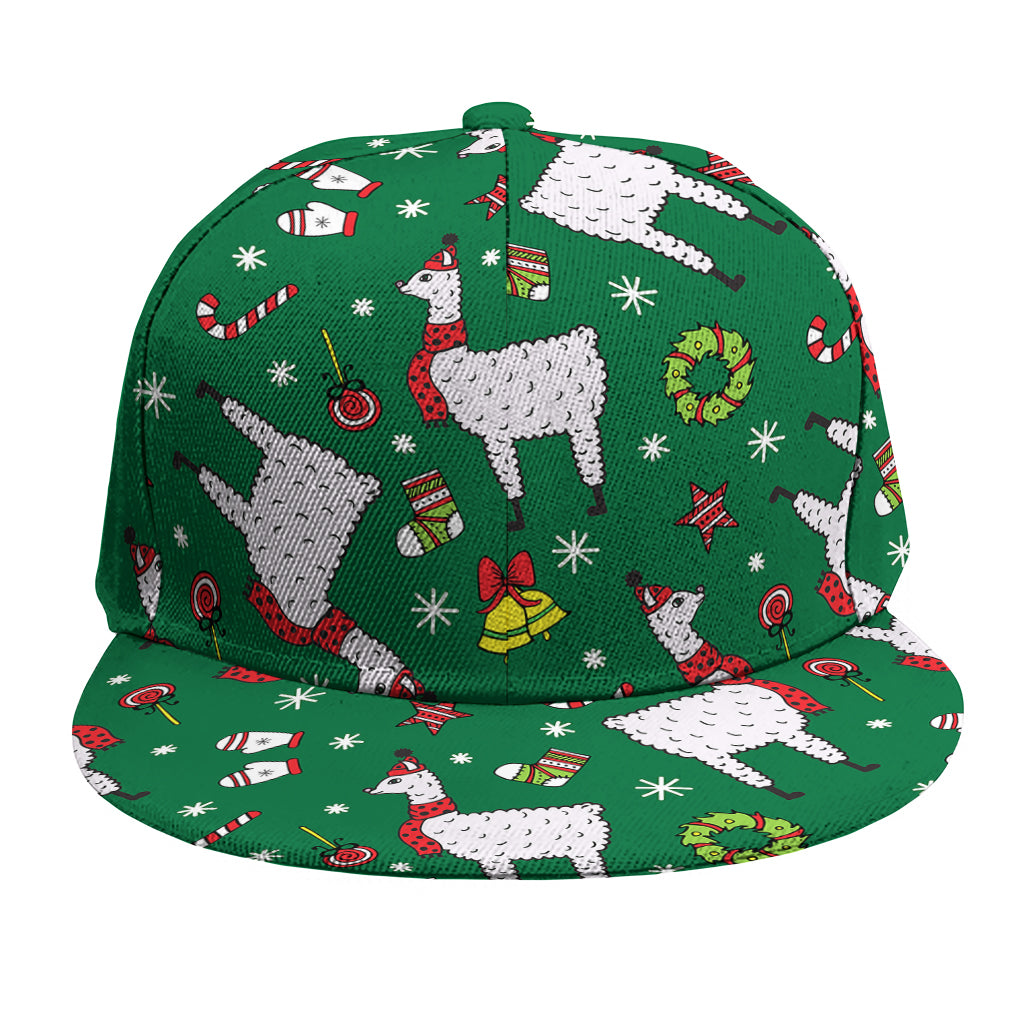 Christmas Llama Pattern Print Snapback Cap