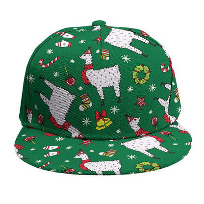 Christmas Llama Pattern Print Snapback Cap
