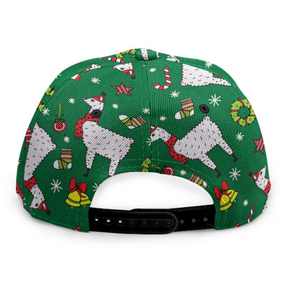 Christmas Llama Pattern Print Snapback Cap