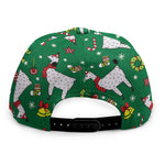 Christmas Llama Pattern Print Snapback Cap