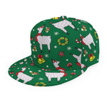 Christmas Llama Pattern Print Snapback Cap
