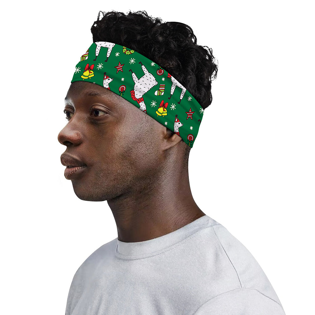 Christmas Llama Pattern Print Sports Headband