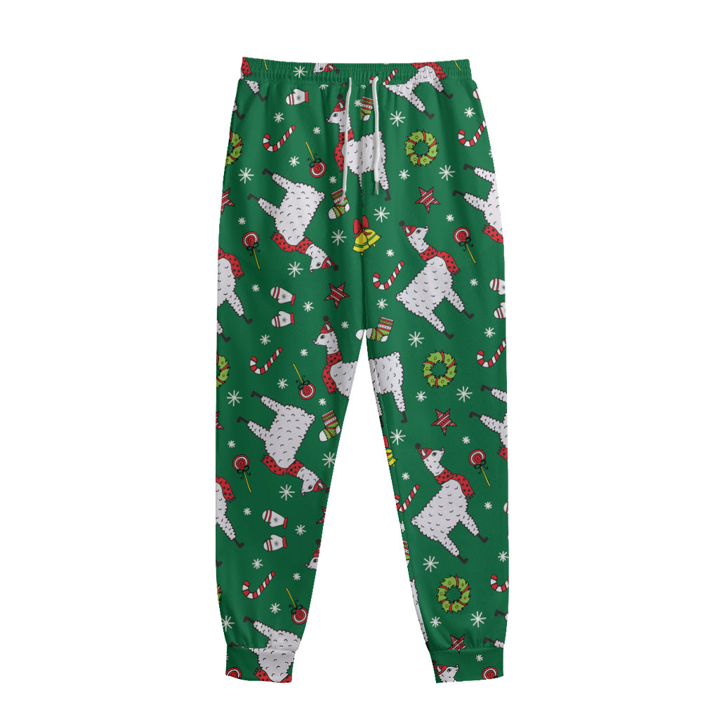 Christmas Llama Pattern Print Sweatpants