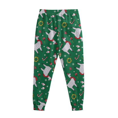 Christmas Llama Pattern Print Sweatpants