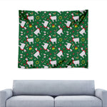 Christmas Llama Pattern Print Tapestry