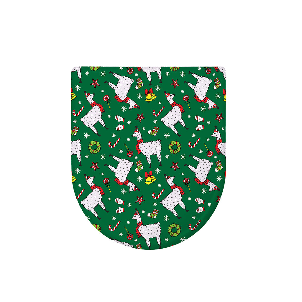 Christmas Llama Pattern Print Toilet Lid Cover