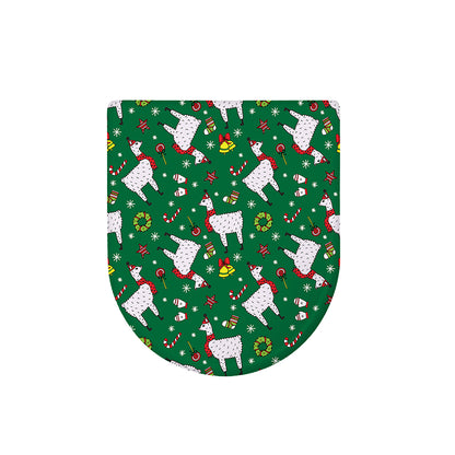 Christmas Llama Pattern Print Toilet Lid Cover