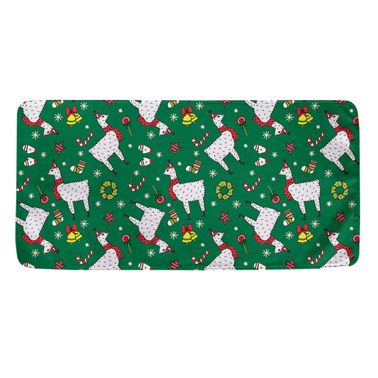 Christmas Llama Pattern Print Towel