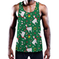 Christmas Llama Pattern Print Men's Workout Tank Top