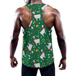 Christmas Llama Pattern Print Training Tank Top