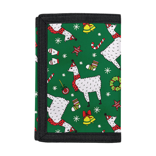 Christmas Llama Pattern Print Trifold Wallet