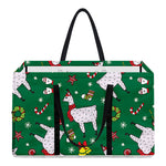 Christmas Llama Pattern Print Utility Tote Bag
